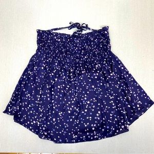 EXPRESS Floral Print Navy Blue Mini Skirt